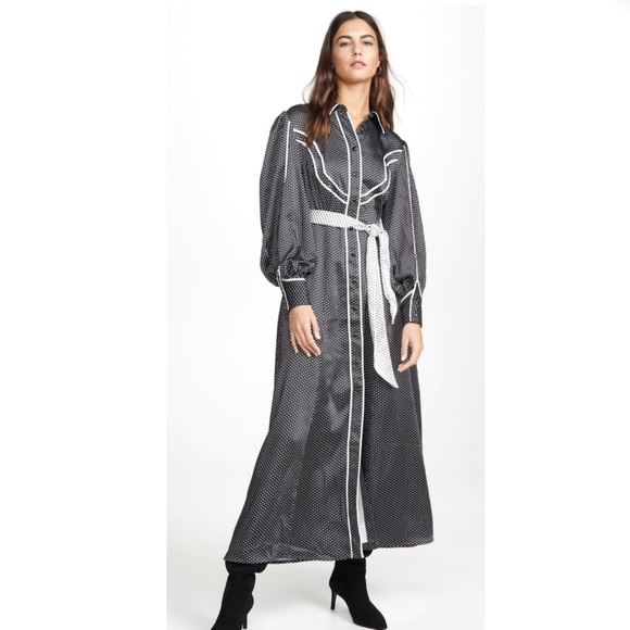 NEW C/MEO COLLECTIVE BLACK POLKA DOT MAXI DRESS - Picture 10 of 10